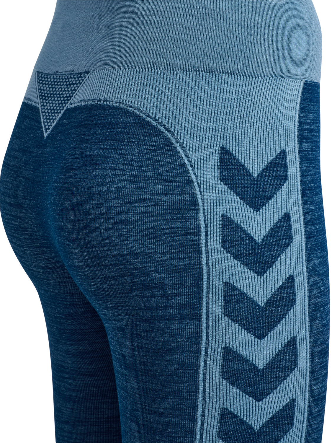 hmlCLEA SEAMLESS CYCLING SHORTS, NAVY PEONY/FADED DENIM, packshot