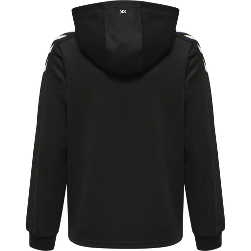 hmlCORE XK POLY ZIP HOOD SWEAT KIDS, BLACK/BLACK, packshot