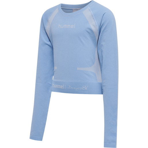 hmlSI SEAMLESS CROPTOP L/S, BEL AIR BLUE, packshot