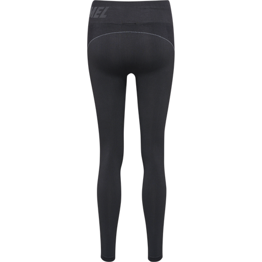 hmlTE CHRISTEL SEAMLESS MW TIGHTS, BLACK/ASPHALT MELANGE hmlTE CHRISTEL SEAMLESS MW TIGHTS, BLACK/ASPHALT MELANGE, packshot
