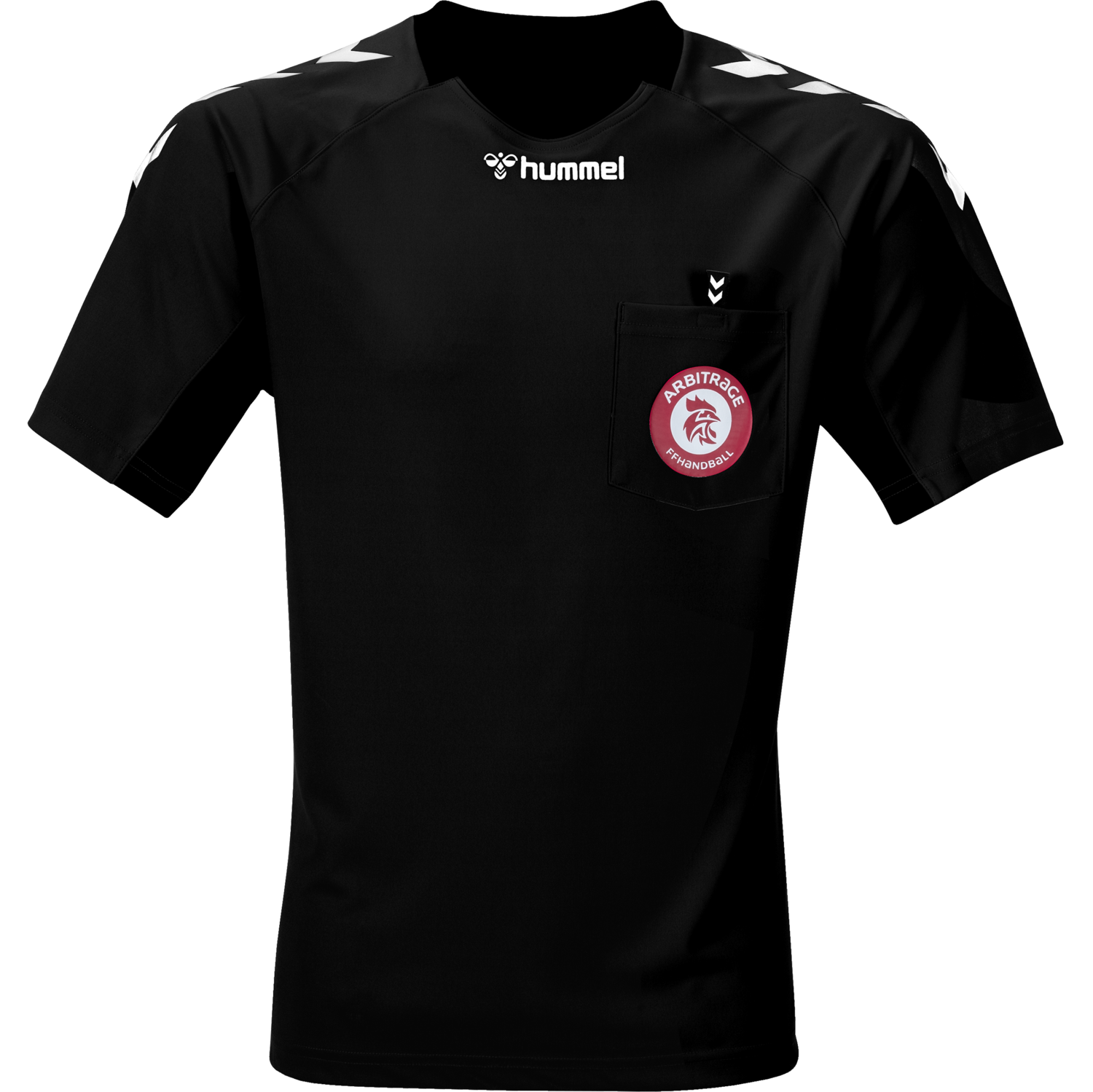 FFHB REFEREE YOUTH JERSEY S/S, BLACK, packshot