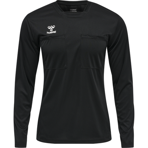 hmlREFEREE CHEVRON JERSEY L/S, BLACK, packshot