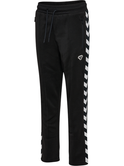 hmlJR ARCHIVE REGULAR POLY PANTS, BLACK, packshot