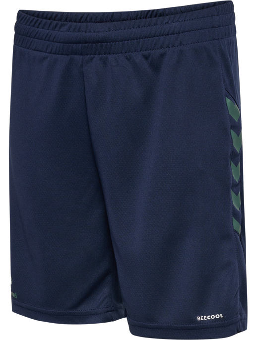 hmlSTALTIC POLY SHORTS KIDS, MARINE/DUCK GREEN, packshot
