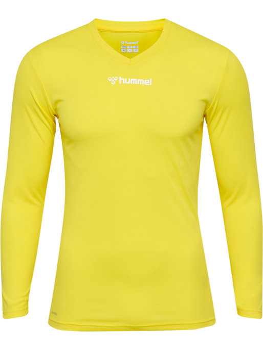 hmlBL ESSENTIAL TEE L/S, BLAZING YELLOW, packshot