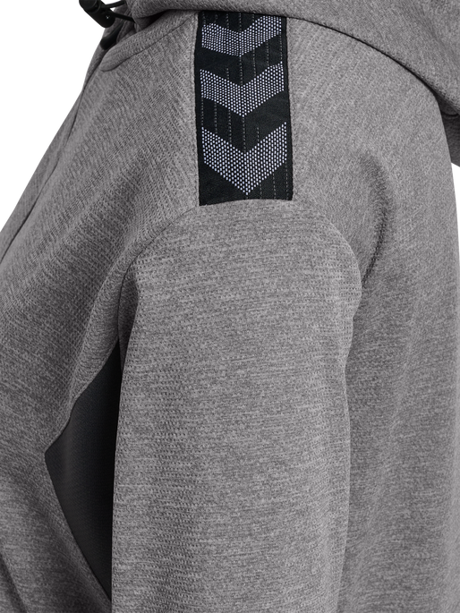 hmlAUTHENTIC PL ZIP HOODIE WOMAN, GREY MELANGE, packshot