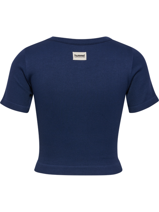 hmlPULSE SEAMLESS RIB W T-SHIRT S/S, DRESS BLUES, packshot