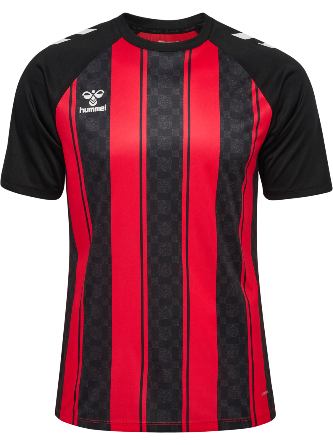 hmlMATCH STRIPED JERSEY S/S, TRUE RED/BLACK, packshot