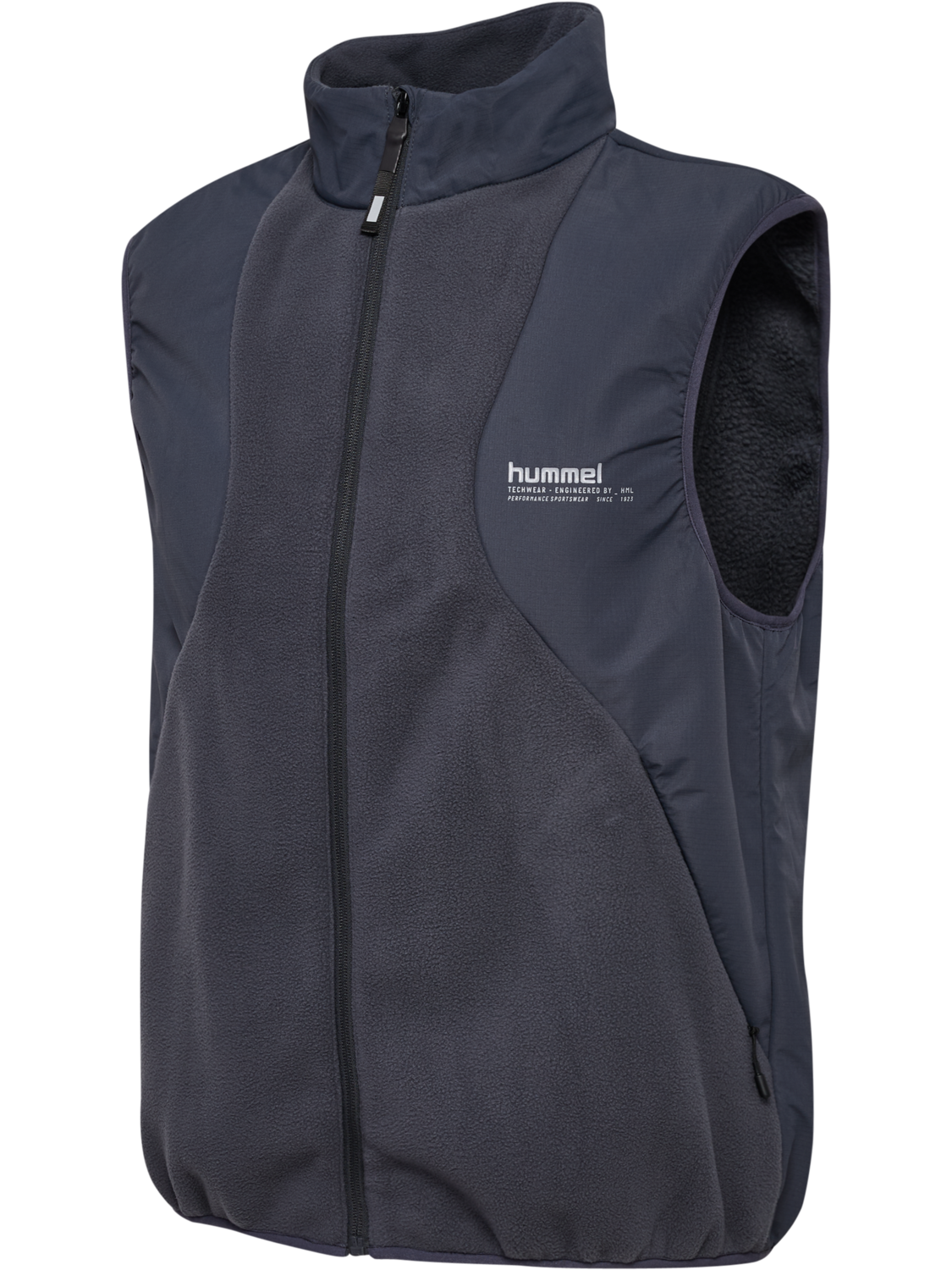 hmlHYBRID FLEECE VEST, EBONY, packshot