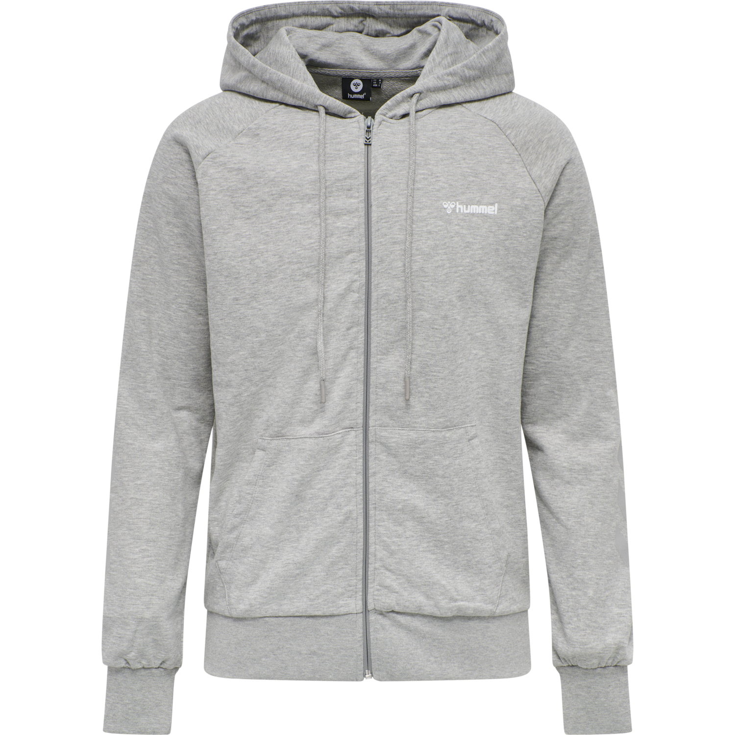 hmlISAM ZIP HOODIE, GREY MELANGE, packshot