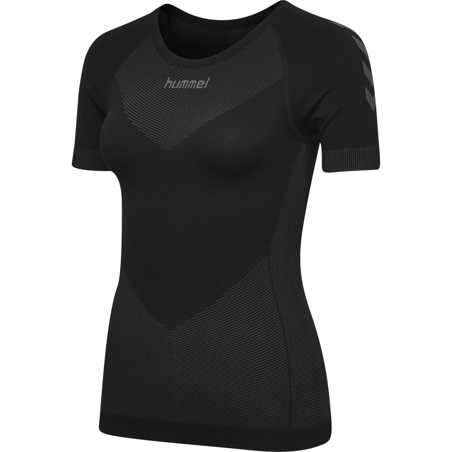 HUMMEL FIRST SEAMLESS JERSEY S/S WOMAN, BLACK, packshot