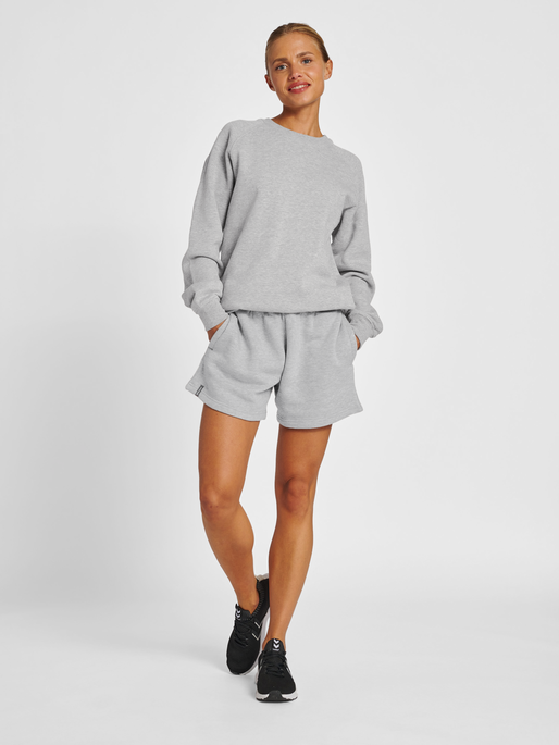 hmlRED CLASSIC SWEATSHIRT WOMAN, GREY MELANGE, model