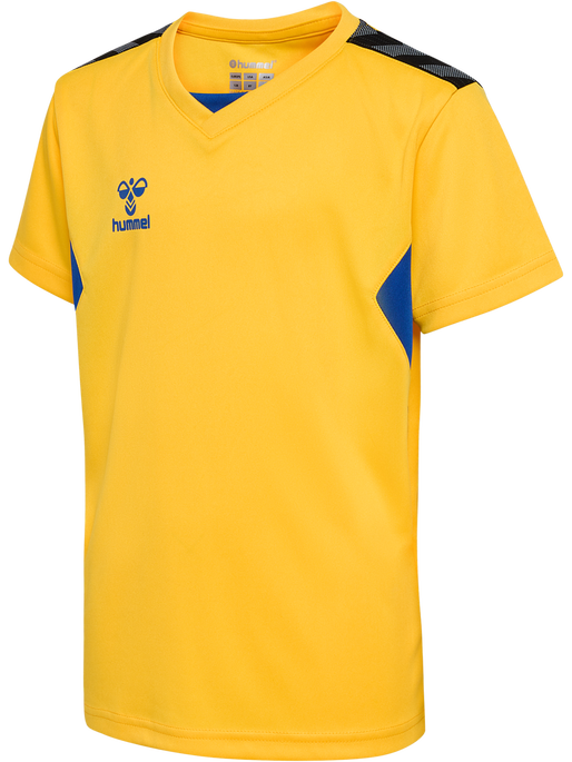 hmlAUTHENTIC PL JERSEY S/S KIDS, SPORTS YELLOW/TRUE BLUE, packshot