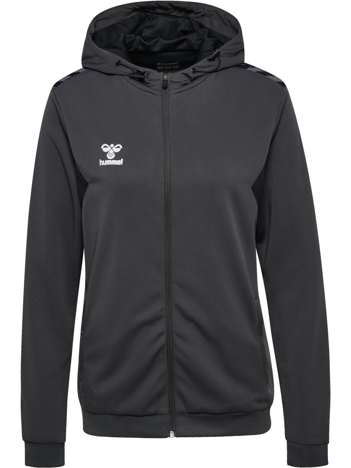 hmlAUTHENTIC PL ZIP HOODIE WOMAN, ASPHALT, packshot