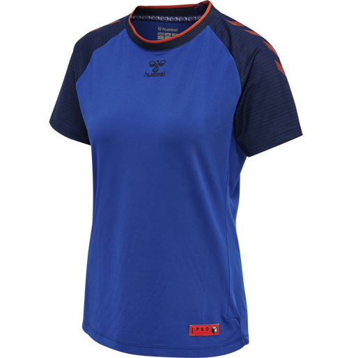 hmlPRO GRID GAME JERSEY S/S WO, SURF THE WEB/MARITIME BLUE, packshot