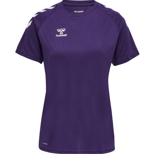 hmlCORE XK CORE POLY TEE  S/S WOMAN, ACAI/WHITE, packshot