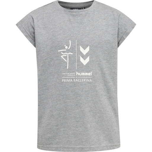 hmlPRIMA BEE T-SHIRT S/S, GREY MELANGE hmlPRIMA BEE T-SHIRT S/S, GREY MELANGE, packshot
