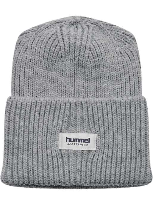 hmlJR HEAVY RIB KNIT BEANIE, GREY MELANGE hmlJR HEAVY RIB KNIT BEANIE, GREY MELANGE, packshot