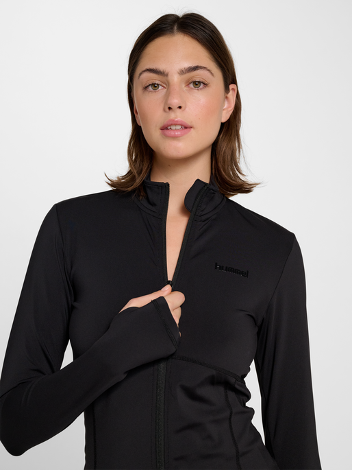 hmlPRIMA W ZIP BLOUSE, BLACK, model