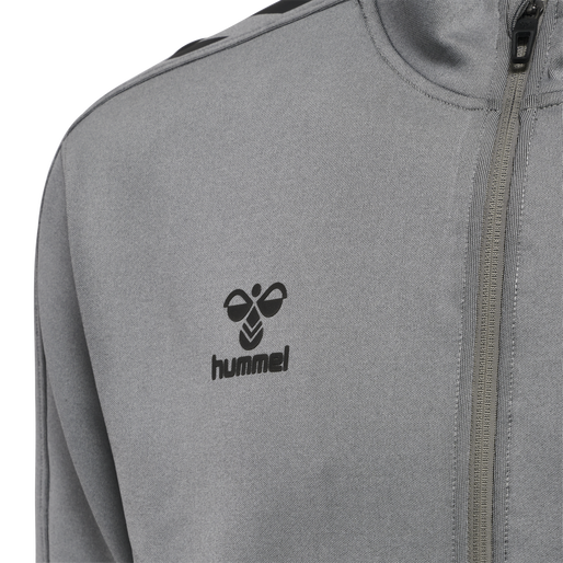 hmlCORE XK POLY ZIP SWEAT, GREY MELANGE, packshot