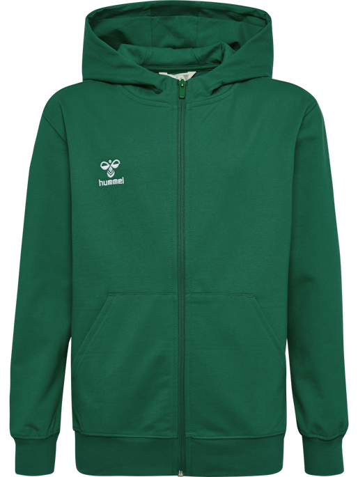 hmlGO 2.0 ZIP HOODIE KIDS, EVERGREEN, packshot