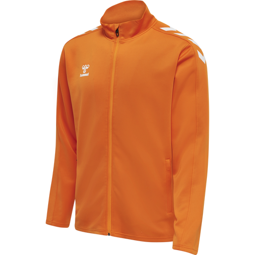 hmlCORE XK POLY ZIP SWEAT, ORANGE TIGER, packshot