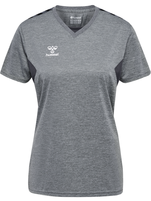 hmlAUTHENTIC PL JERSEY S/S WOMAN, GREY MELANGE, packshot