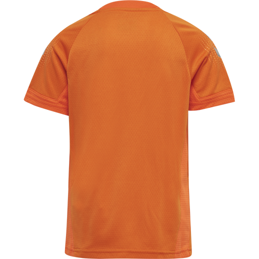 hmlLEAD S/S POLY JERSEY KIDS, ORANGE TIGER, packshot