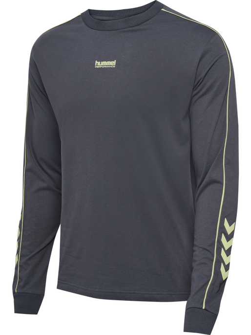 hmlPULSE PIPING T-SHIRT L/S, BLACKENED PEARL hmlPULSE PIPING T-SHIRT L/S, BLACKENED PEARL, packshot