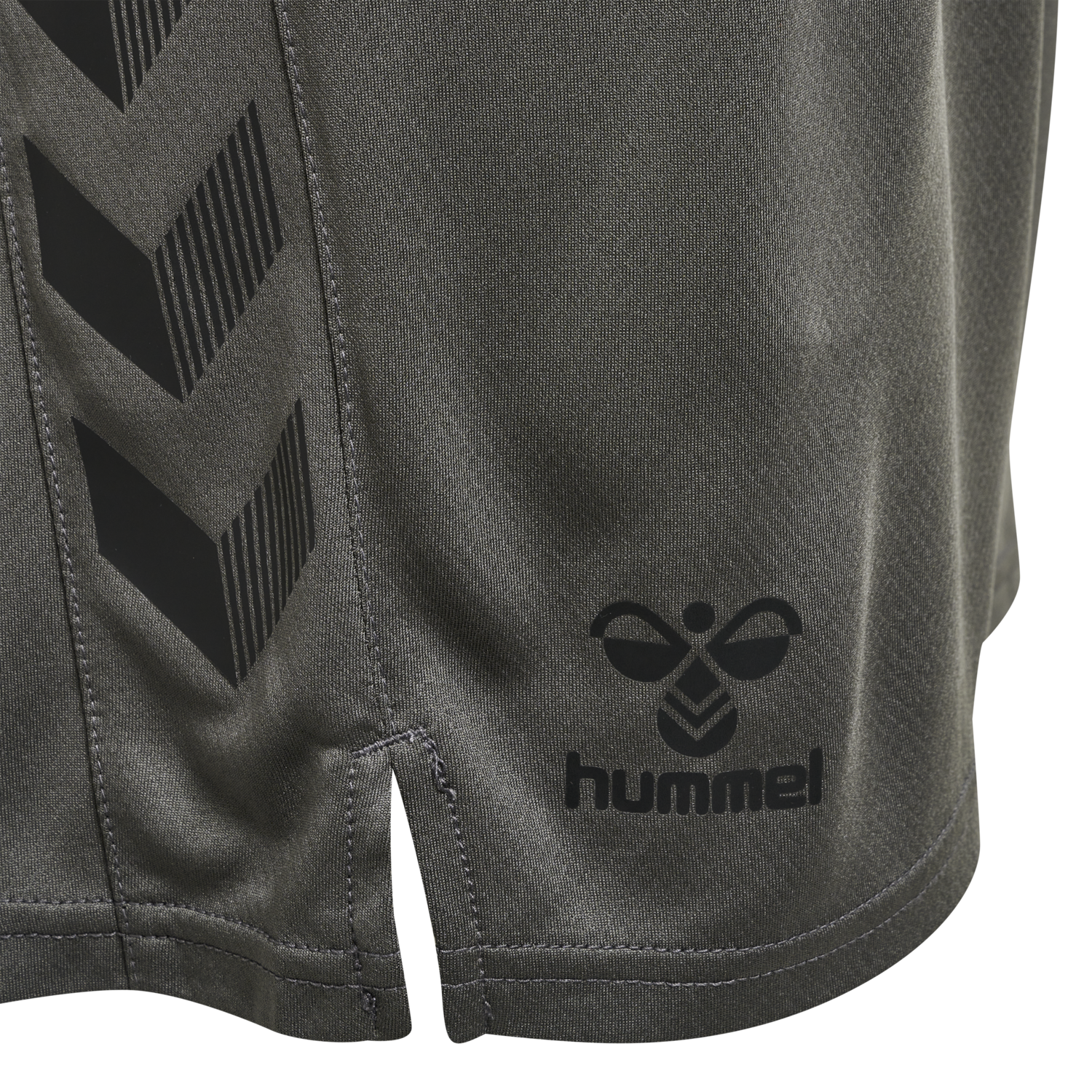 hmlONGRID POLY SHORTS, FORGED IRON/JET BLACK, packshot