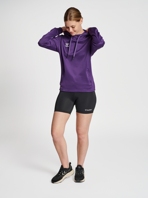 hmlCORE XK POLY SWEAT HOODIE WOMAN, ACAI, model