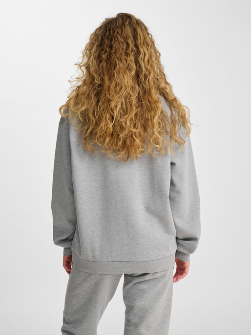 hmlLOOSE CREWNECK BEE, GREY MELANGE, model