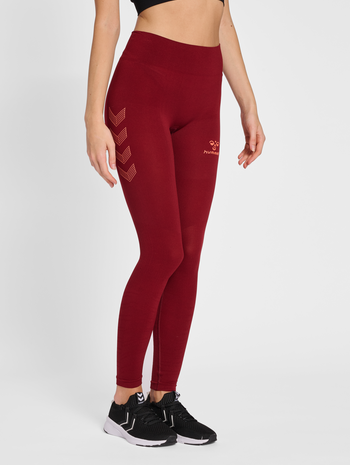 hmlONGRID HW SEAMLESS TIGHTS WO, RHUBARB, model