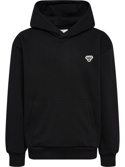 hmlJR LOOSE HOODIE BEE, BLACK, packshot