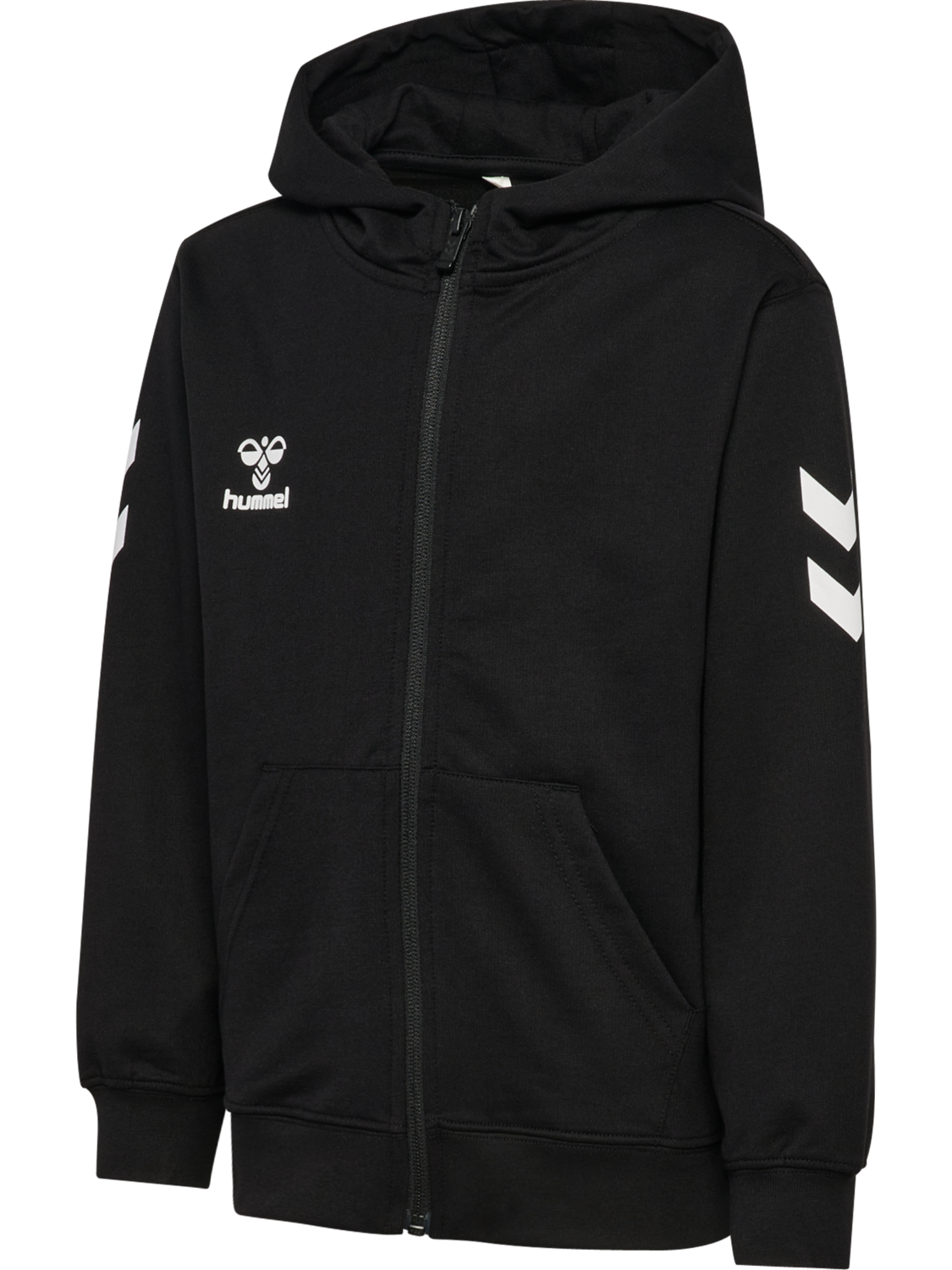 hmlGO 2.0 CHEVRON ZIP HOODIE KIDS, BLACK, packshot