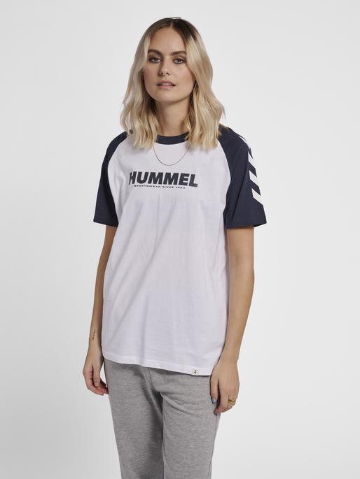 hummel LEGACY BLOCKED T-SHIRT - WHITE