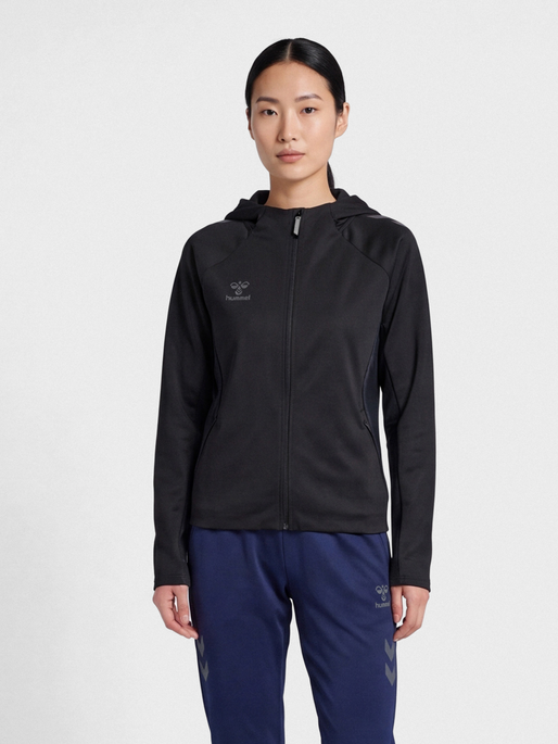 hmlCIMA 2.0 ZIP HOODIE WOMAN, BLACK, model