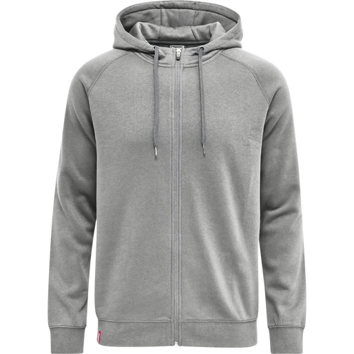 hmlRED CLASSIC ZIP HOODIE, GREY MELANGE, packshot
