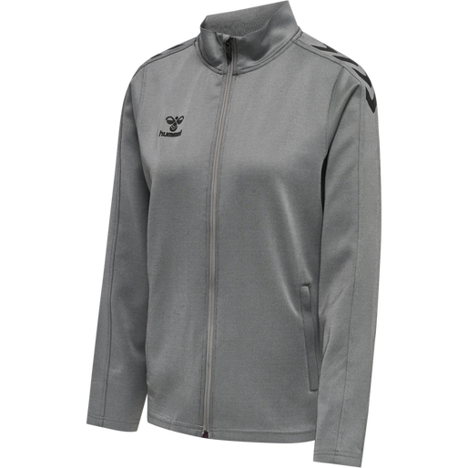 hmlCORE XK POLY ZIP SWEAT WOMAN, GREY MELANGE, packshot