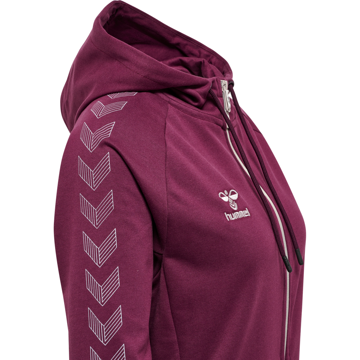 hmlMOVE GRID COTTON ZIP HOODIE WOMA, GRAPE WINE, packshot