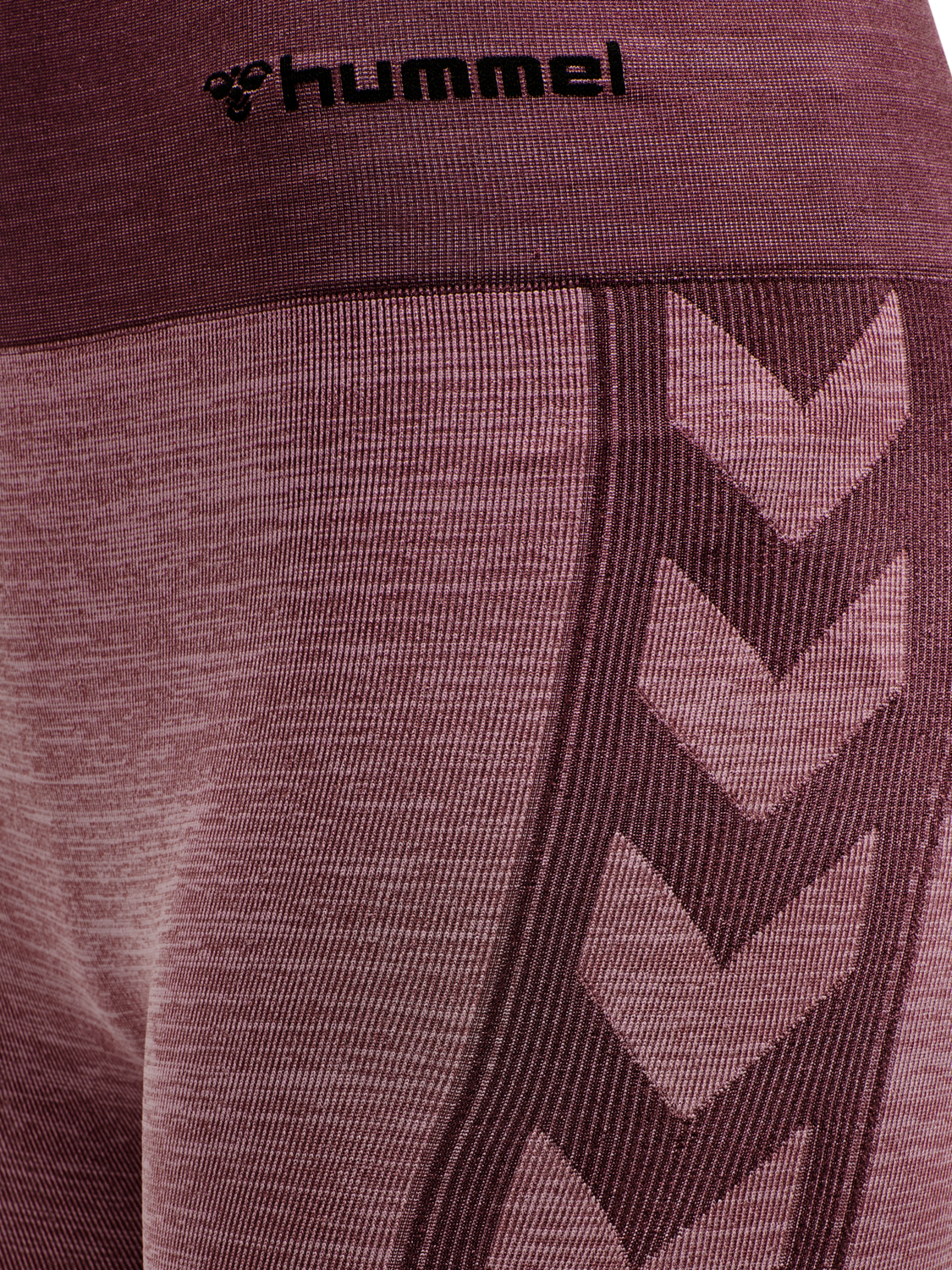 hmlCLEA SEAMLESS MID WAIST TIGHTS, FUDGE/WOODROSE MELANGE, packshot