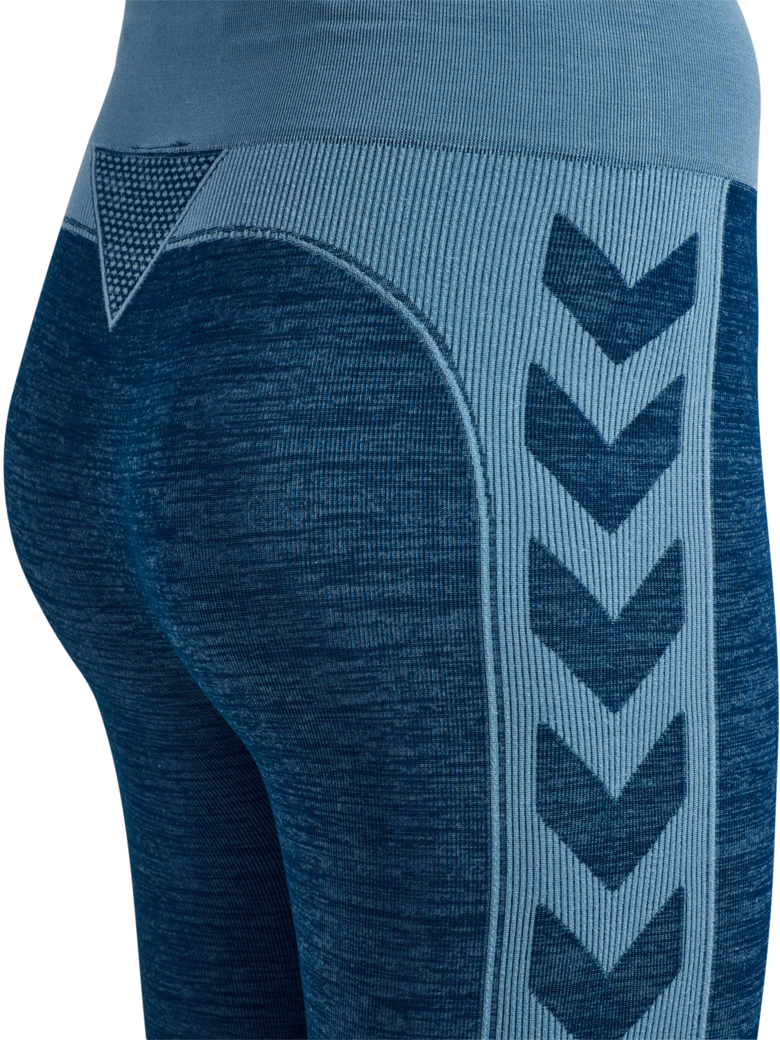 hmlCLEA SEAMLESS MID WAIST TIGHTS, NAVY PEONY/FADED DENIM, packshot