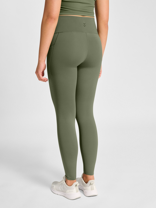 hmlHIIT INTENSITY HIGH WAIST TIGHTS, DEEP LICHEN GREEN, model