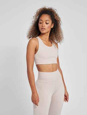hmlMT GRACE SPORTS BRA, CHATEAU GRAY, model