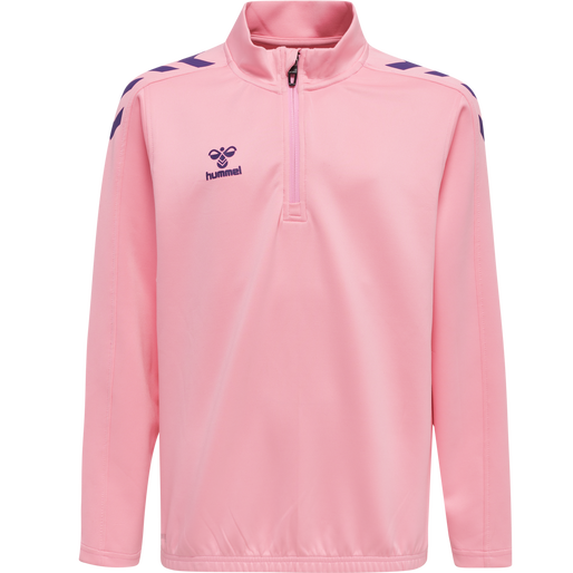 hmlCORE XK HALF ZIP POLY SWEAT KIDS, COTTON CANDY, packshot