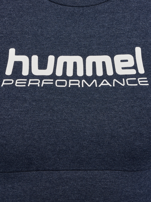 hmlPULSE LOGO LIGHT SUPPORT BRA, DRESS BLUE MELANGE, packshot