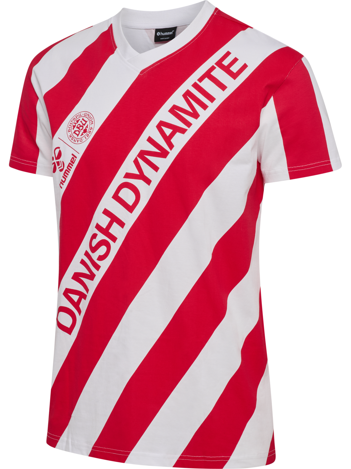 DBU 26 FAN DYNAMITE TEE SS, WHITE/TANGO RED, packshot