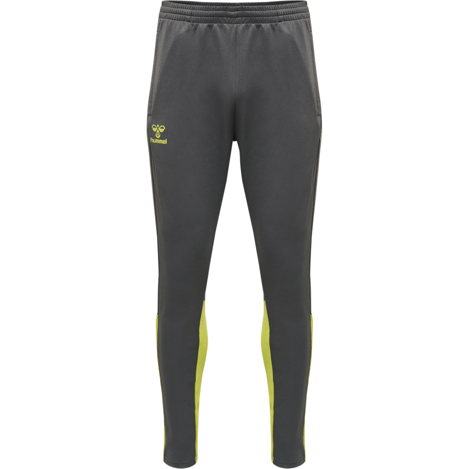 hmlONGRID POLY PANTS, FORGED IRON/DARK CITRON, packshot