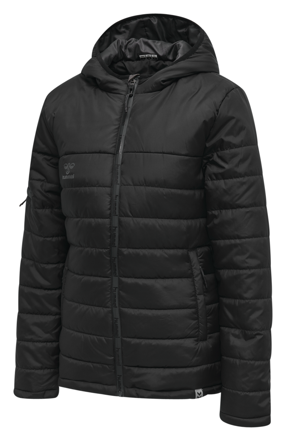 hmlNORTH QUILTED HOOD JACKET WOMAN, BLACK/ASPHALT, packshot