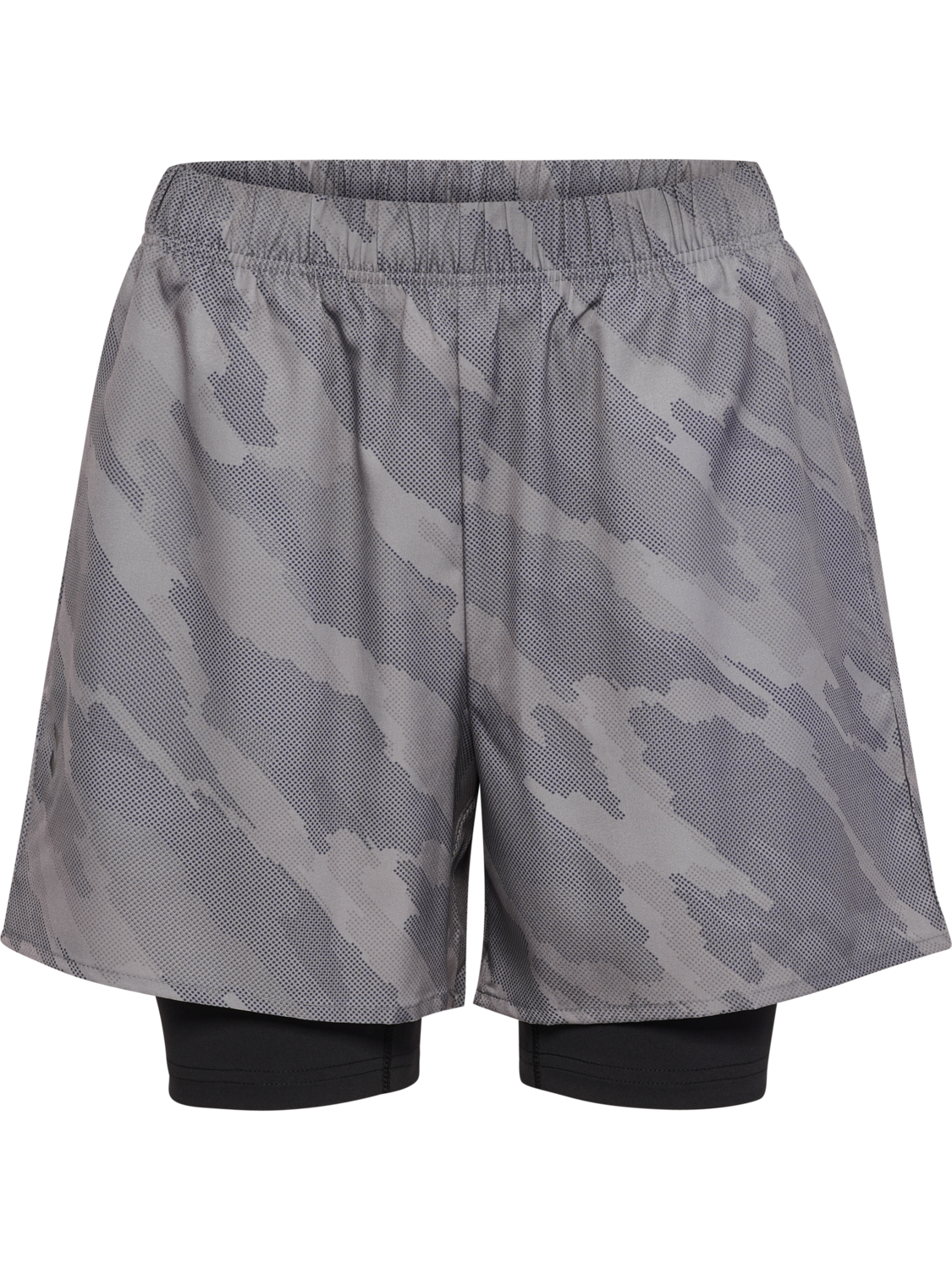 hmlHIIT INTENSITY AOP 2 IN 1 SHORTS, SHARKSKIN, packshot